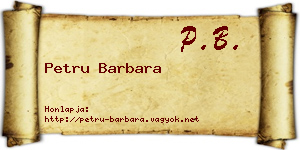 Petru Barbara névjegykártya